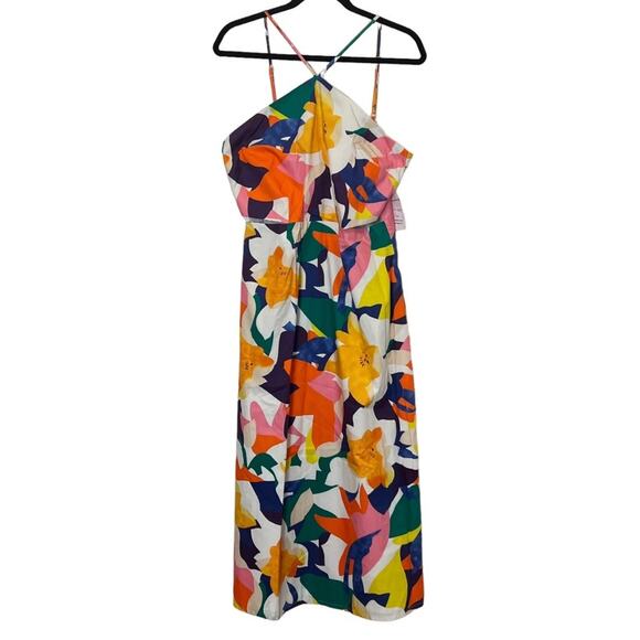 Walter Baker Hemali Midriff Cutout Dress In Citrus Canopy Size 10 - Picture 2 of 14